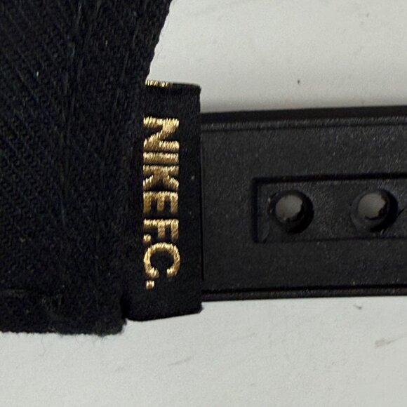Nike FC True Snapback Hat Black Baseball Cap Fan White Spellout Bold Embroidery - Picture 9 of 14